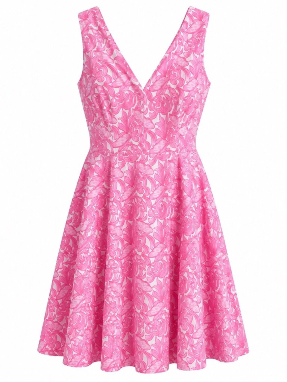 Maeve Pink Floral Fit & Flare Sleeveless Dress With Back Zipper Size 12 Cotton B